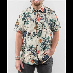 Jogal Men's Flower Casual Button Down Short Sleeve Hawaiian Shirt Size XL